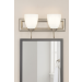 Sunset Lighting 2-Light Vanity 100W w/ Round Milk Glass, Satin Nickel Finish