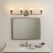 ORIANA 4LT MB VANITY WITH CLEAR SEEDED