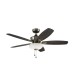 Emerson Lindell 52" Antique Pewter Ceiling Fan w/ LED Light - Charcoal / Timber Gray Blades CF825AP 