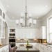 9 LT CHANDELIER LINEN GLS