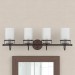 QAIRO 4LT MB VANITY FROSTED SEEDED GLASS