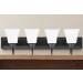 4LT-100W MB VANITY FRSTD SQUARE MILK GLS