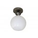 Sunset Lighting Chauncey 1-Light Semi Flush Steel Gray w/ White Glass F27001-59