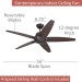 Luminance Kathy Ireland Home Euclid 56" Ceiling Fan w/ 4-Speed Wall Control Oil Rubbed Bronze CF500TORB 