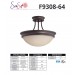 Sunset Lighting 2-Light 14" Semi Flush 23W Tea Stain Glass Provincial Bronze F9308-64
