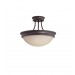 Sunset Lighting 2-Light 14" Semi Flush 23W Tea Stain Glass Provincial Bronze F9308-64