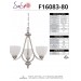 Sunset Lighting 3-Light 21" Diameter Preston Chandelier Ceiling Lamp, Satin Nickel F16083-80