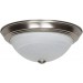 Sunset Lighting F7632-53 Two Light Flush Mount - Faux Alabaster Glass, Dimmable - with Satin Nickel Finish