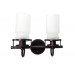 Sunset Qairo 2 Light Vanity With Frosted Seeded Glass Shades F25102-64