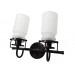Sunset Qairo 2 Light Vanity With Frosted Seeded Glass Shades F25102-64
