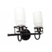 Sunset Qairo 2 Light Vanity With Frosted Seeded Glass Shades F25102-64