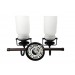 Sunset Qairo 2 Light Vanity With Frosted Seeded Glass Shades F25102-64