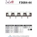 Sunset Lighting 4-Light 100W Vanity Square Milk Glass, Oiled Bronze Finish F3684-44